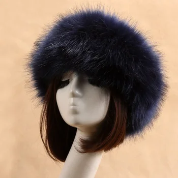Yeni Kadın Bayan Rus Kabarık Tilki Kürk Şapka Kış Earwarmer Kayak Şapka Faux Kış Boş Üst Kalınlaşma Tilki Kürk Şapka Kenarlı