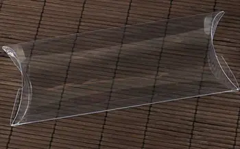 100pcs Açık PVC Yastık Kutu Şeklinde Hediye Kutusu Partisi Şeker Kutusu Takı Ambalaj Düğün İyilik Malzeme x 6.5 cm x 2.5 cm 15cm