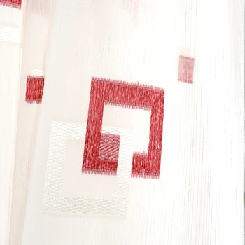 Geometrik tasarım ekose özellikleri modern tül perdeleri balkon yatak odası birden fazla renk perde kumaş tül perde