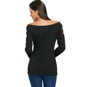 VESTLİNDA Kadınlar T T Sökük Kol Uzun Baskı Yüz Kedi-Shirt Kadın Giyim Tshirt Üstleri KADIN Casual Sonbahar Kedi Kıyafetleri Gömlek