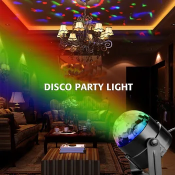 OKUYUN Mini Disko DJ Sahne Işıkları RGB Ses KTV Noel Partisi Düğün Göstermek İçin Dönen Kristal Sihirli Top Işık Efekti Aktif LED