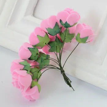 144pcs 2.5 cm Mini Köpük Yapay Çiçek Buketi Renkli Düğün Çiçek Dekorasyon Defteri, Sahte Gül Çiçek Gül