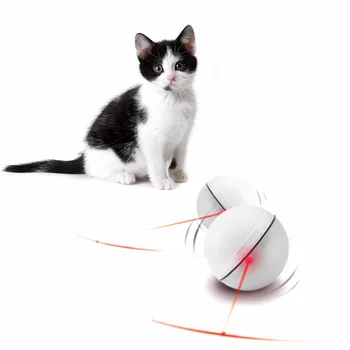 Komik Kedi oyuncaklar Evcil Köpek Kedi Hafif Lazer Topu Sihirli Top Teaser Egzersiz İnteraktif Otomatik Oyuncak Kedi C42 3 Renkli LED Malzemeleri