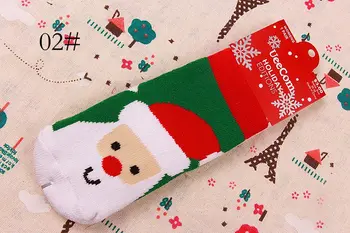 Noel çocuklar saf pamuk karikatür jacquard kırmızı Noel çorap bebek çorap (3-5 yaş)ter geçirgenliği çorap Emme temalı