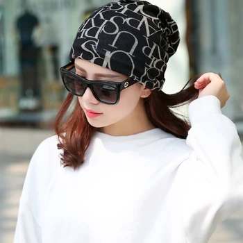Uzun Kaleci Kore Hip-Hop Şapka &Sacrf Kadınlar Sonbahar İlkbahar Sıcak Pamuk Skullies Kasketleri Şapka Bayan Touca Mektup Gorro Kapaklar Örme