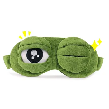 Kız arkadaşı için üzgün Kurbağa Yeşil Hediye Üzücü Kurbağa 3D Göz Maskesi Yumuşak Komik Cosplay Oyuncaklar Uyku 2018