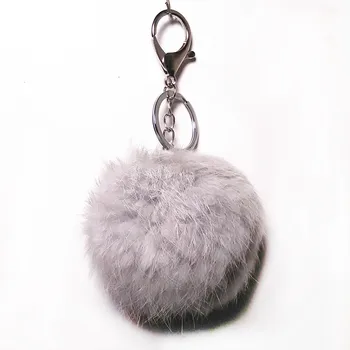 İçin 8 cm Sevimli Gerçek Tavşan Kürk Topu Peluş Anahtarlık Oyuncak Araba Anahtarlık Çanta Pompon Fabrika Doğrudan Satış İçin Severler