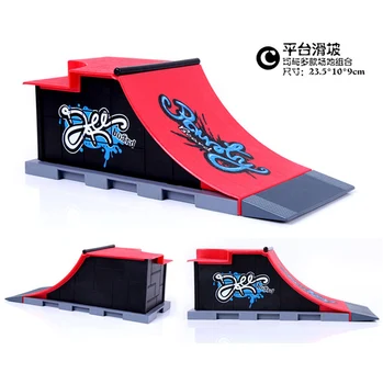 Ücretsiz Kargo Model C+E Mini Parmak Kaykay Parkı Rampa Skate Park 2 Parmak Kartı Çift Arc Chute Şekil İçerir