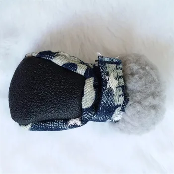 Denim Star Desen Pet Köpek Ayakkabı Kış Sıcak Anti Chihuahua Teddy Küçük Köpek İçin Köpek Kar Botları Kayma-Dayanıklı Köpek Ayakkabıları Kayma
