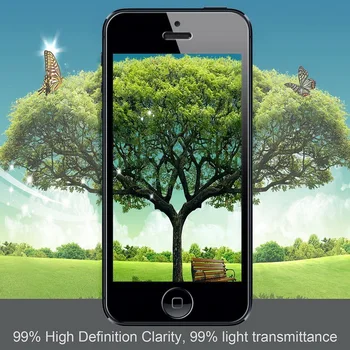 YENİ iPhone 5s için Ön + Arka Premium iPhone 5 SE AGREAL için Temperlenmiş Cam Anti-scratch 9 H 0.26 mm 2.5 D Ekran Koruyucu Film=