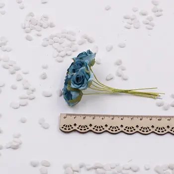 Yeni 30pcs hediye çelenk çok 2cm degrade ipek mini gül yapay çiçek buket dekorasyon DİY düğün albümü aksesuarları /