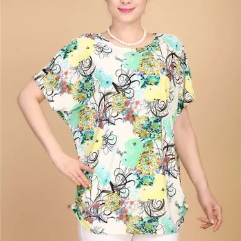Yaz stili 2018 kadınların gündelik bluz flor kadın giyim artı boyutu kısa kollu çiçek blusas gömlek kadın gömlek Üstler bluz