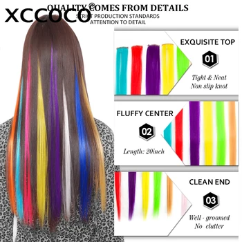 XCCOCO Vurgulamak Sentetik Saç Uzantıları Tek Parça Kadın için 20