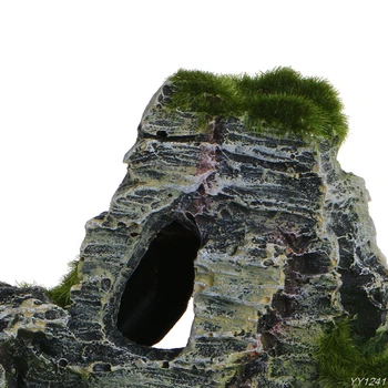 Reçine Dağ Manzarası Akvaryum Mağara Moss Köprüsü Dekor Akvaryum Bahçe Süs Y110-Dropshipping