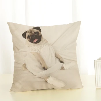 Yastıklar ile dekore edilmiş evleri yeni kıyafetler köpek serisi pamuk keten yastık setleri yastık
