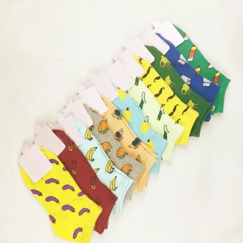 11 satış Moda kız için kadın çorap sevimli meyve muz ilkbahar yaz Rahat Rahat pamuk kadın kısa çorap çorap stiller