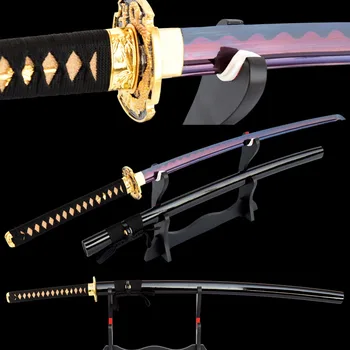 Keskin Samuray Katana Japon Kılıç Savaş Hazır Tam Tang Renk Değiştirilebilir Bıçak Yüksek Karbon Çelik Espada Savaş Bıçağı İyi Hediye