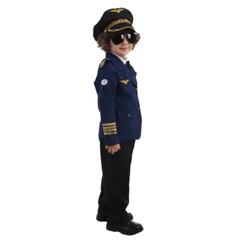 Cadılar Bayramı Kostüm Çocuk Giyim Pilot Üniforması Yüksek Kalite Sıcak Satış Polis Oyun Yeni Yıl Partisi Rolü Masquerade