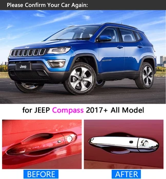 JEEP Compass 2017 2018 Lüks Krom Kapı için Kapak 4Door için Ayarlayın Trim Kolu Hiç Araba Aksesuarları Araba Çıkartmaları Şekillendirme Pas