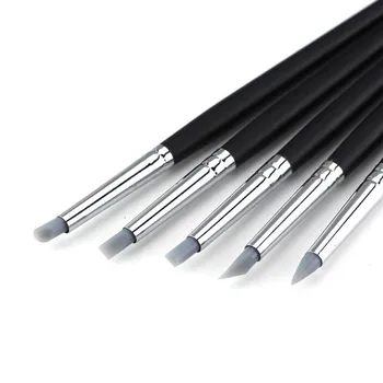5 Adet Tırnak Sanat Kalem Zanaat Malzemeleri Seramik Heykel UV Jel Yapı Kil Kalem DİY Araçları Oyma Yumuşak Silikon Fırçalar