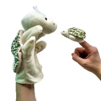 Çocuk Hippo El ile 2pieces/çok Sıcak İnteraktif Çocuklar için Parmak bebek Bebek Oyuncakları Peluş Kuklalar etrafında Noel Oyuncak Kuklalar