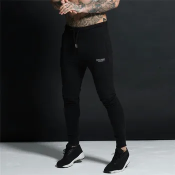 Kalem Pantolon Spor Giyim Vücut geliştirme KORKSLORES Erkek Pantolon Yeni Düz Renk Rahat Yumuşak Elastik Pamuk Skinny Eşofman