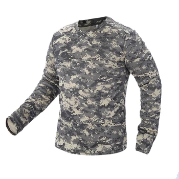 T Eskitmek 2018 Yeni Bahar Erkek Taktik Askeri Kamuflaj T Shirt Erkek Nefes Hızlı Kuru ABD Ordusuna ait Savaş Tam Kol-shirt