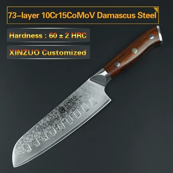 2017 XİNZUO Şam çelik mutfak bıçağı 8 inç şef bıçağı paslanmaz çelik santoku bıçak Ücretsiz gönderim ele pelesenk set