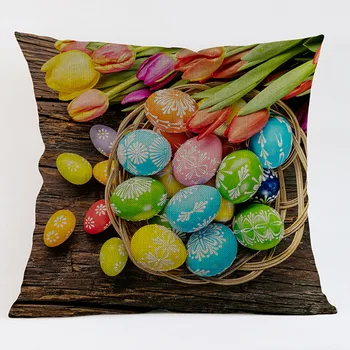 Kanepe Dekoratif Festival Yatak Paskalya Yumurtası Hayvan baskı Yastık atmak Yastık kılıfı 45*45cm