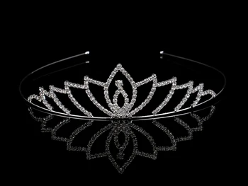 TDQUEEN Prenses Düğün Gelin Tiara Çiçek Kız Rhinestone Kristal saç Bandı Saç Bandı Kız Çocuk Doğum günü Partisi Saç Takı