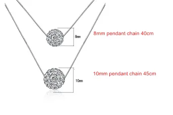 Sıcak satmak moda parlak kristal Shambhala 8mm (10+) 925 gümüş'pendant kolye kısa zincir takı kutusu hediye bayanlar