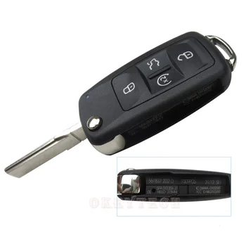 SKODA VOLKSWAGEN VW Sharan İçin Okeytech 4 5+1 düğme flip anahtar kabuk Değiştirme Katlanır Uzaktan kumandalı Anahtar Kapağı Arabanın Anahtarlarını