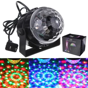 MOBİL RGB Crystal Magic Ball Sahne Etkisi Işık Otomatik Ses Kontrolü DMX Lazer Projektör Disko Parti DJ Club KTV LED Lamba