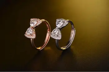 2017 yeni varış Sıcak Satış moda ılmek parlak CZ Zirkon 925 gümüş bayanlar alyans mücevher toptan'finger