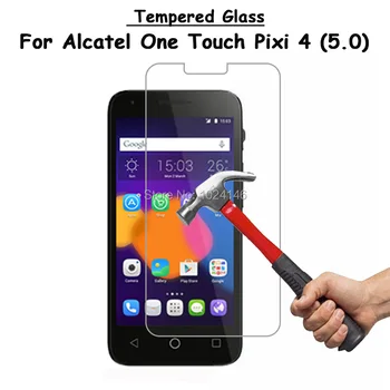 Alcatel One Touch (5) 4 palm'ın yeni cep telefonunun pixi4 5.0 Açık Temperlenmiş Cam Ekran Koruyucu Ultra İnce Patlama için dayanıklı Koruyucu Film