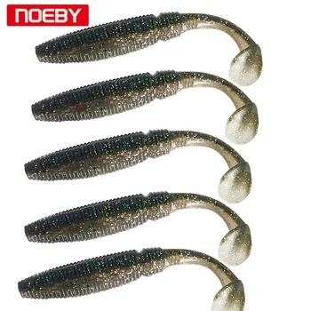 UL Balıkçılık Solucan için Noeby Yumuşak Yem 6 adet 8.5 cm 10cm Pesca Shad Jig Head Balıkçılık Fly damla nakliye Swimbaits -