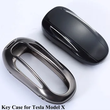 Kemer Alüminyum Alaşımlı Anahtar Kabuk Depolama Çanta Koruyucu 1 adet SEEYULE Araba Anahtar kılıfı Stil Tesla Model S Model X Deluxe