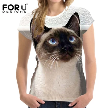 Gömlek O T FORUDESİGNS T-shirt Kadın Komik Kedi Baskı Tees Genç Kızlar Üstleri-Boyun Feminizm Rahat Tişörtleri Hafif Tumblr