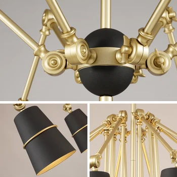 Modern Esnek Örümcek Kolye oturma odası çalışma katlanabilir asma lamba ev dekorasyonu için 6 8 10 15 lamba Kolları altın vücut Aydınlatabiliriz