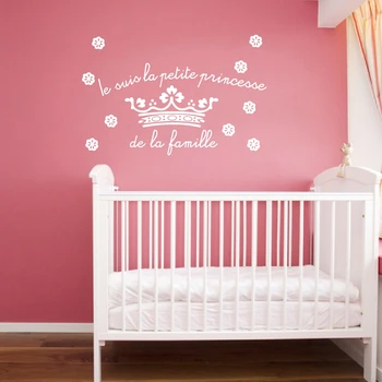Bebek/Kız Odası Dekorasyonu için Taç Duvar Çıkartmaları İle Fransızca 