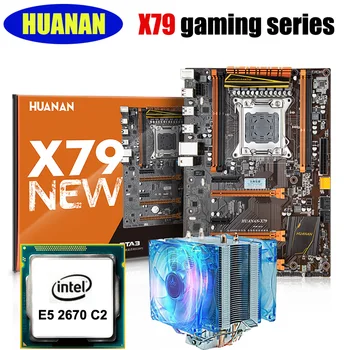 Soğutucu ile HUANAN deluxe anakart CPU tarak X 79 X 79 LGA2011 anakart CPU Xeon E5 2600 gürültü C2 ücretsiz CPU soğutucu tüm test
