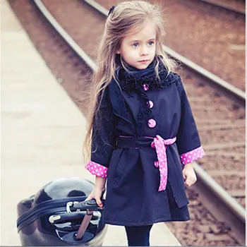 Yeni doğan Bebek Kız trençkotlar için kitleri Uzun Kollu Katı Kemer Çocuk Ceket Kız Öğrenci Okul Giyim Ceket Kabanlar