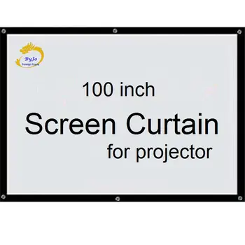 Proyectr için 3 Projektör delikli Ön projeksiyon ekran kumaş Ekran HD Curtain100 inç ekran 16:9 veya 4: