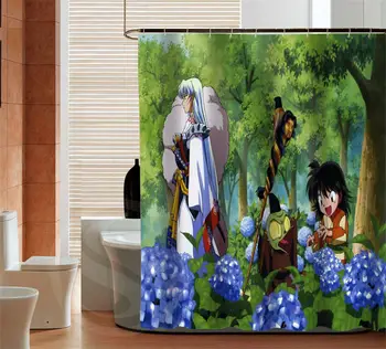 Banyo için Retro anime Inuyasha Duş Perdesi son moda özel Ev Dekorasyonu perde