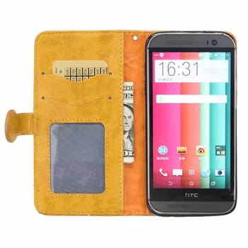 HTC M7 HTC M8 İçin deri Flip Cüzdan Telefon kılıfı desen Kir Dayanıklı PU Silikon Kapak Telefon Kılıfları Çanta kabartmalı