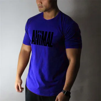 Marka t shirt mens pamuk Kas fitness adam HAYVAN t-shirt Giyim vücut geliştirme egzersiz Tshirt Homme spor salonları