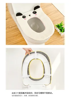 Mat Klozet Kapağı Mat Banyo Sıcak Tuvalet Yıkanabilir Bez Tuvalet Koltuk Isıtıcı Yastık Karikatür Peluş Tuvalet Kalınlaşma Tuvalet Seti