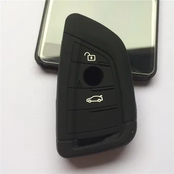 2016 Yeni Kauçuk Silikon Araba Anahtar kılıfı için Anahtarlık BMW X5 X5 Araba anahtarı 2 3 düğme anahtar