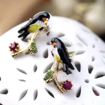 En yeni moda kadınlar için yutmak pendientes brincos de bulunan yüksek kaliteli yaz tarzı küpe renkli sevimli kuş damızlık