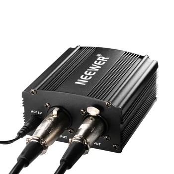 Herhangi bir Kondansatör Mikrofon için 1 Neewer-Kanal Phantom Güç Kaynağı+Adaptör+Bir XLR Ses Kablosu Kayıt